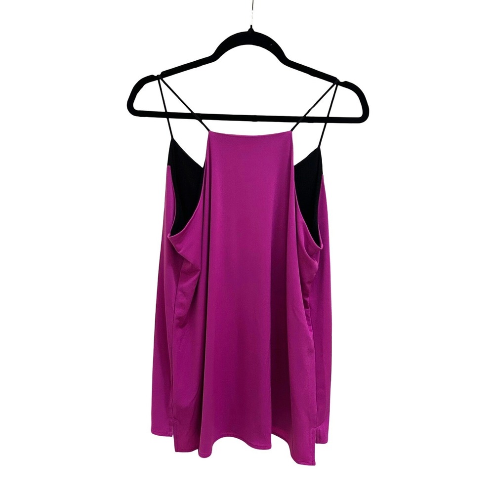 Worthington Womens Colorblock Camisole Tank Top Layering Purple Black NWT Size L - Picture 4 of 5